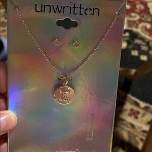 Unwritten Silver Necklace with I Pendant